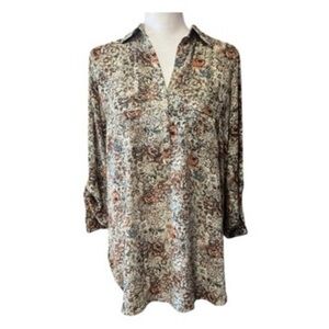 Pleione Printed‎ Long Sleeve Blouse